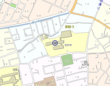 茅ヶ崎市立松林中学校の地図