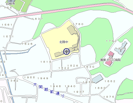 茅ヶ崎市立北陽中学校の地図