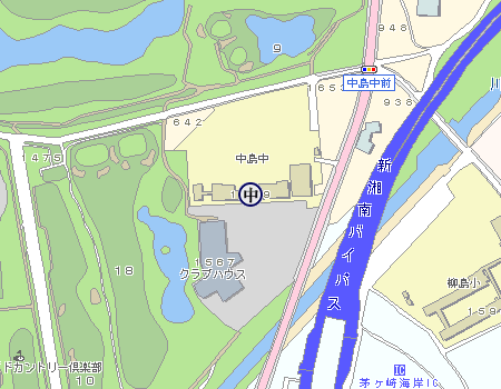 茅ヶ崎市立中島中学校の地図