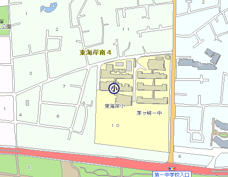 東海岸小学校の地図