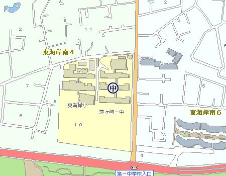 第一中学校の地図