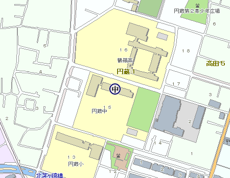 茅ヶ崎市立円蔵中学校の地図