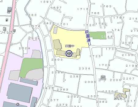 茅ヶ崎市立萩園中学校の地図