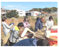 5年生　田んぼ学習　脱穀・籾摺り11月8日