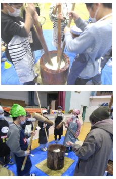 5年生 田んぼ学習 収穫祭（餅つき）